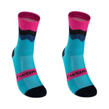 Imagem de Meias De Ciclismo Unissex Respiráveis De Compressão 2 Pares Profission