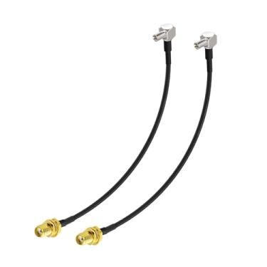 Imagem de SZSAUTO Cabo adaptador de antena 4G LTE 15 cm 15.2 cm (pacote com 2) SMA fêmea para TS9 cabo de ângulo reto compatível com hotspot móvel 4G LTE roteador MiFi modem de banda larga celular modem USB