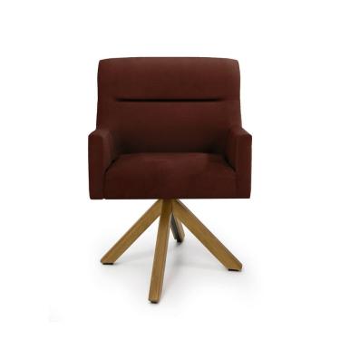 Imagem de Poltrona para Sala de Estar Veludo Giratória Angel Malbec