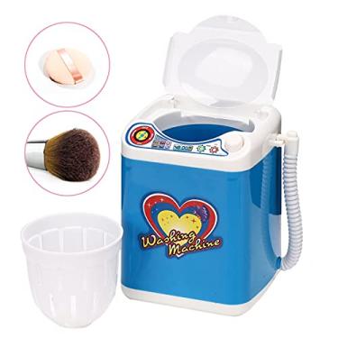 Imagem de Cosiki Mini Máquina de Lavar Roupa Elétrica Limpador de Escova de Maquiagem para Crianças Brinquedo Ouro Rosa Azul Alimentado por Bateria 3.9 * 3.1 * 4.3in (Azul)