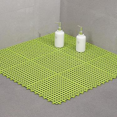 Imagem de Mingzhe Tapete de Banheiro para Evitar Escorregar, Tapete de Banho Interno Confortável Emendado, Cozinhas, Residências (Verde)