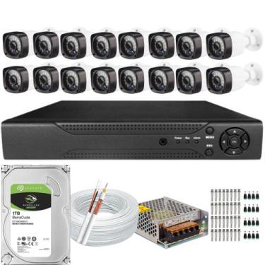 Imagem de Kit Cftv 16 Câmeras Segurança Infravermelho 20 Metros Dvr Multi Hd 16c