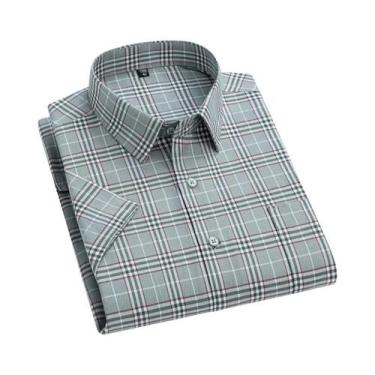 Imagem de Camisa Masculina De Algodão Oxford De Manga Curta 10XL 11XL Primavera 