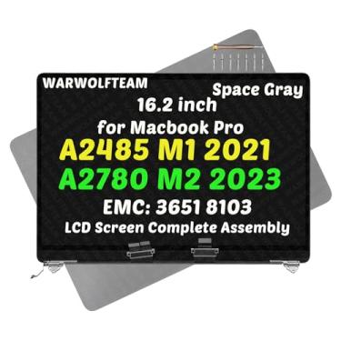 Imagem de WARWOLFTEAM Tela LCD de 41.1 cm compatível com MacBook Pro Retina M1 2021 A2485 EMC 3651 M2 2023 A2780 EMC 8103 3456 x 2234 661-21968 661-32187 Montagem completa (espaço Cinza)