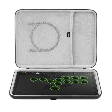 Imagem de GEEKRIA Capa rígida para transporte de viagem compatível com Razer Kitsune / 8BitDo controle Arcade com todos os botões (cinza escuro)