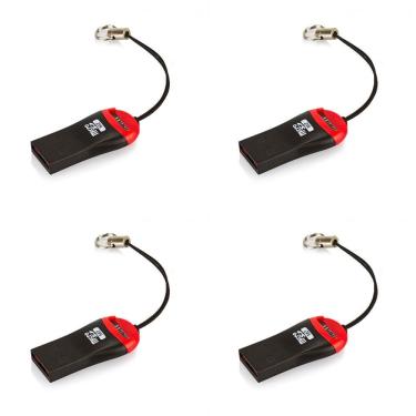 Imagem de Kit 4 X Mini Leitor Cartão De Memória Multi Card Usb 2.0