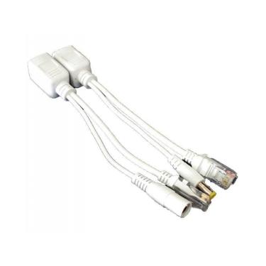 Imagem de Par De Cabo Adaptador Injetor Poe Rj45 Macho E Fêmea 20 Cm