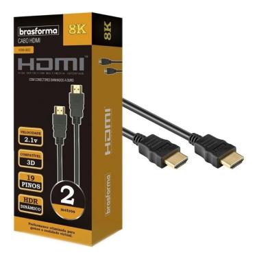 Imagem de Cabo Hdmi 2m 8k 2.1 Hdr Dinamico 2 Metros 19p Super Ultra Hd