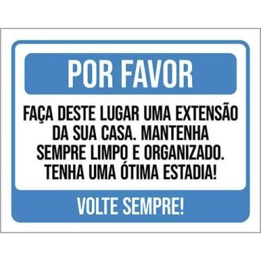 Imagem de Kit 3 Placas Por Favor Lugar Extensão Sua Casa Airbnb 27X35 - Sinalizo