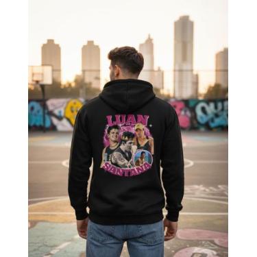 Imagem de Casaco De Frio Luan Santana blusa sertaneja Branco - NoBrand, Preto, P