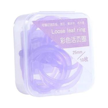 Imagem de Argolas De Encadernação Plásticas Transparentes Coloridas 15mm 20mm 25