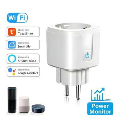 Imagem de Tomada Inteligente WiFi 16A EU AC100-240V Com Monitoramento De Energia