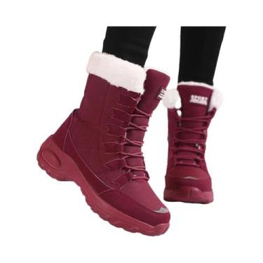 Imagem de Botas De Neve Femininas Quentes E Impermeáveis Para Inverno, Confortáv