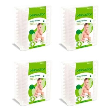 Imagem de Cotonete Para Bebê Bellacotton Kit 4 Com 50 Unidades Cada
