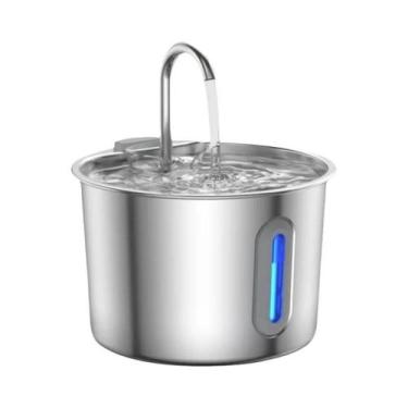 Imagem de Fonte De Água Para Gatos E Cães Ultra Silenciosa De Aço Inoxidável 2.2