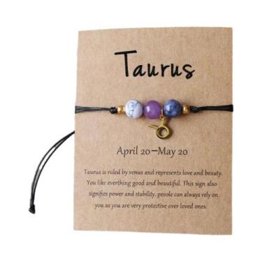 Imagem de Pulseira Do Zodíaco Para Mulheres: Áries, Touro, Gêmeos, Câncer, Leão,
