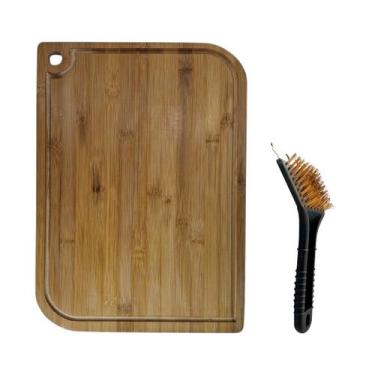 Imagem de Tabua Bambu Madeira 38cm X 27cm Corte Carne Escova Grelha - Idea
