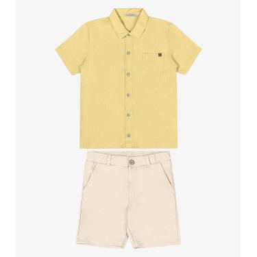Imagem de Conjunto Infantil Camisa Com Bermuda Trick Nick Amarelo-Masculino