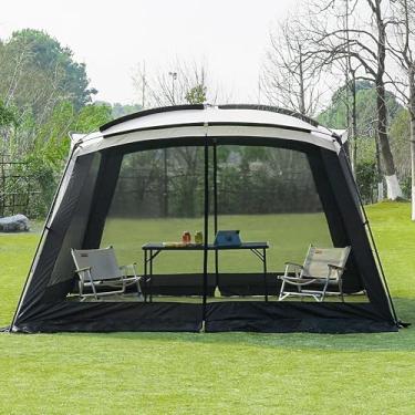Imagem de GREGIN Screen House Room Gazebo com rede de malha de 38 x 28 m, tenda de cobertura, fácil configuração, à prova d'água e guarda-sol, adequado para acampamento, quintal, praia, piquenique - areia