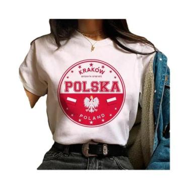 Imagem de Polski polski polski polka dot t-shirt, unisex manga curta top, presen