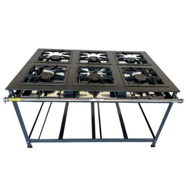 Imagem de Fogão Industrial 6 Bocas Luxo Alta Pressão MR Fogões 40x40 P8