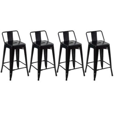 Imagem de Laraz, Kit - 4 x banquetas Iron Tolix com encosto - 61 cm - Industrial
