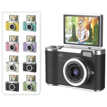 Imagem de Câmera Digital 4K HD Portátil com Tela Giratória Flip 3.0" Zoom 8X Gra