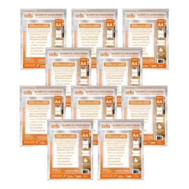Imagem de Kit 10 Quadros De Avisos A4 Expositor Cristal Parede Adesivo - Dello