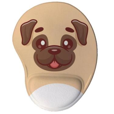 Imagem de Mouse Pad Ergonômico Cachorrinho Pug Kawaii - Geek Vip , Marrom