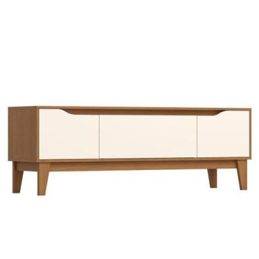 Imagem de Rack Bancada Veneto 160cm para TV até 70 - Móveis Henn, Cinamomo/Off W