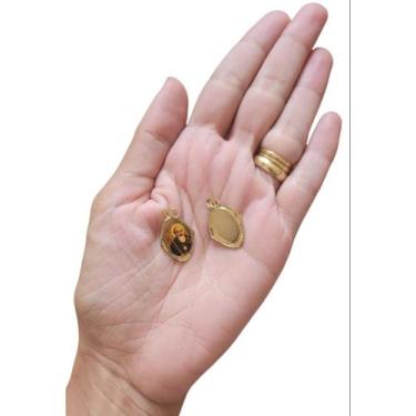 Imagem de Kit 50 Medalhas São Bento Dourada 2cm Resinada - caf