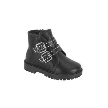 Imagem de Bota Coturno Infantil Fivela Molekinha 020951, Preto, 20