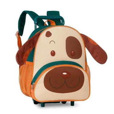 Imagem de Mochila infantil de carrinho rodinha clio pets 13" cp2644b, Verde