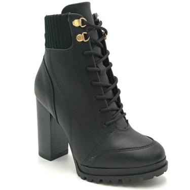 Imagem de Coturno Feminino Cano Curto Vizzano 3089.102, Preto, 36