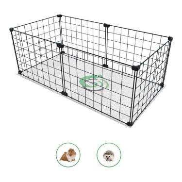 Imagem de Cercado para Porquinho da Índia 40x80x30cm Cercadinho Pet Aramado Preto
