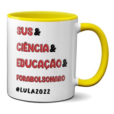 Imagem de Caneca Presente SUS & Ciência & Educação & Fora Bolsonaro (Amarela)