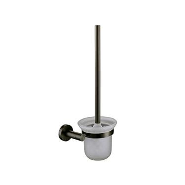 Imagem de Acessórios de ferragens para banheiro escovado cinza dourado roupão gancho barra de toalha anel rack suporte de lenço de papel prateleira suporte para escova de dentes, escova de vaso sanitário cinza