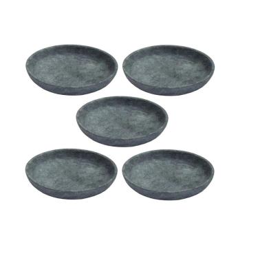 Imagem de Kit 5 Pratos Fundo Para Massa em Pedra Sabão Borda Alta 23cm