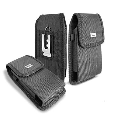 Imagem de Capa para Samsung Galaxy A13 5G, TMAN Premium Rugged Canvas Pouch Case com [presilha de cinto e clipe de metal] para Samsung Galaxy A13 5G / A12 5G (Tamanho GG)