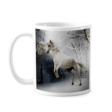 Imagem de Caneca de cerâmica com paisagem da natureza do cavalo branco cerâmica xícara de café porcelana louça
