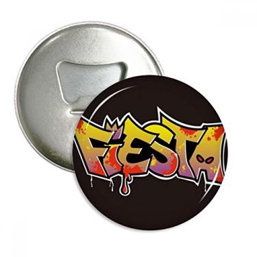 Imagem de Graffiti Street Culture Religião Fiesta Design Decorado à Mão Ilustração Arte Padrão Abridor de Garrafas Ímã de Geladeira Emblema Multifuncional