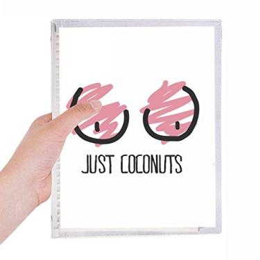 Imagem de Caderno Just Coconuts divertido desenho vermelho rosa folha solta diário recarregável artigos de papelaria
