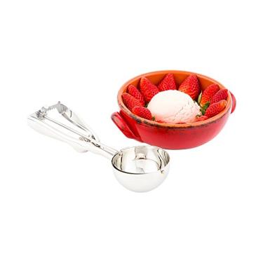 Imagem de Restaurantware Colher de gelato Met Lux de 85 g, 1 colher de sorvete ambidestro - lâmina embutida, lavável na louça, colher de biscoito de aço inoxidável, aderência confortável para todos os