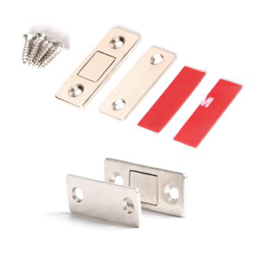 Imagem de Abimy Fecho magnético para porta sem perfuração, aço inoxidável invisível para gavetas, imãs de armário, tranca de porta magnética ultrafina para armário de cozinha, armário e armário