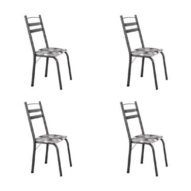 Imagem de Conjunto Com 4 Cadeiras Tubular Itália Artefamol Dark