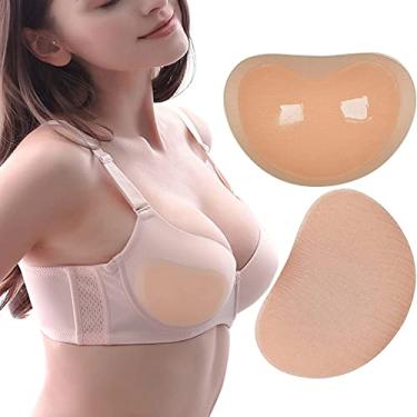 Imagem de CYOUNG Enchimentos de sutiã adesivos de silicone, enchimentos de seios respiráveis push-up adesivos para maiôs e biquíni bege