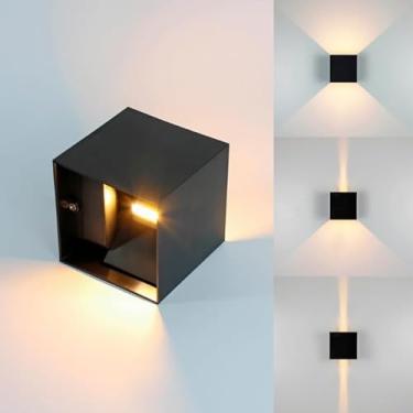 Imagem de Arandela Led Preto Facho Duplo Ajustável Regulável 6w Muro