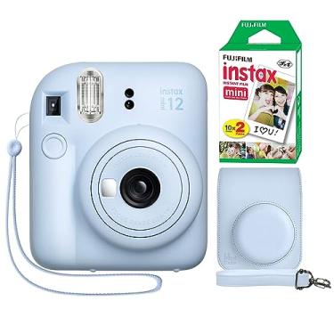 Imagem de Câmera instantânea Fujifilm Instax Mini 12 azul pastel + capa personalizada MiniMate + filme Fuji Instax 20 folhas, pacote duplo