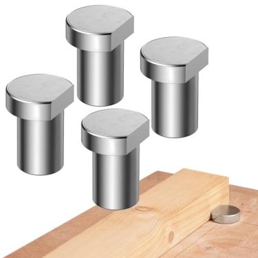 Imagem de DAYDOOR Braçadeira de bancada para cães, batente de mesa de aço inoxidável MFT para orifício de cachorro de 3/4", batentes de freio de pino de bancada para marcenaria (19 mm, pacote com 4)