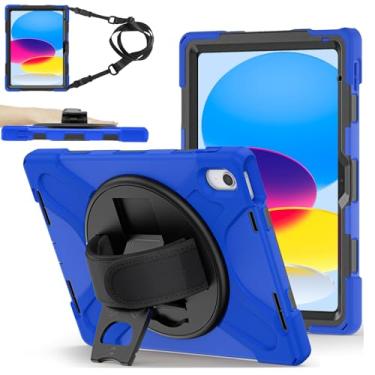 Imagem de Capa ZenRich para iPad 11 A16 (2025) / iPad 10ª Geração 10,9” (2022), Resistente e à Prova de Choque, com Suporte para Apple Pencil, Alça de Mão Ajustável, Proteção Reforçada, Azul